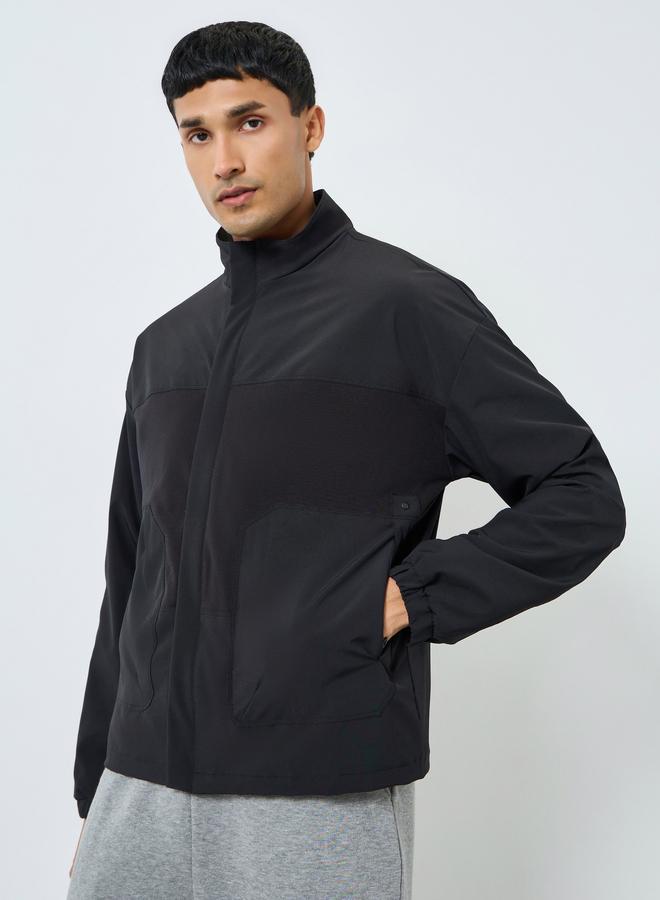 Styli Men Black Solid Zip-Up Jacket - Image 3